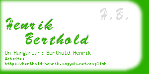 henrik berthold business card